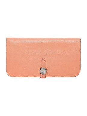 Hermes Peach Togo leather Dogon long wallet