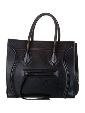 Celine Black leather mini Luggage tote bag