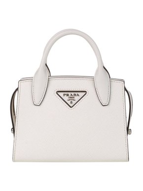 Prada White leather Kristen tote bag