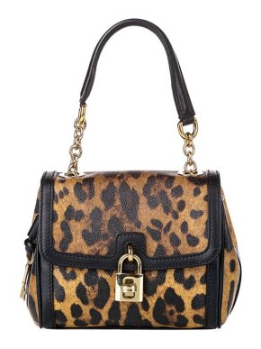 Dolce & Gabbana Leopard print leather Padlock bag