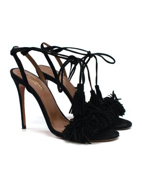 Aquazzura Black suede Wild Thing heeled sandals