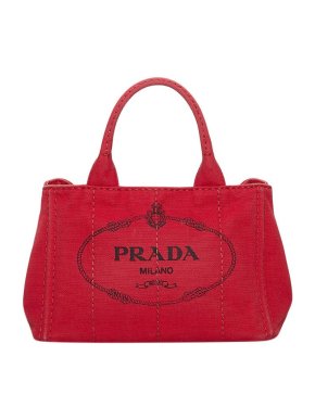 Prada Red canvas Canapa logo tote bag