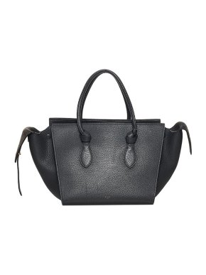 Celine Black leather Tie tote bag