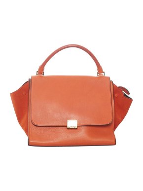 Celine Orange leather & suede Trapeze bag