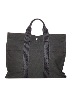 Hermes Vintage grey canvas Herline MM tote bag