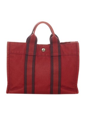 Hermes Vintage red canvas Fourre Toute PM bag