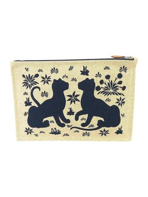 Hermes Printed canvas Trousse Flat Yachting GM pouch