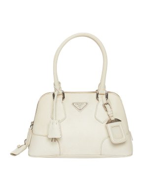 Prada White Saffiano leather Boston bag