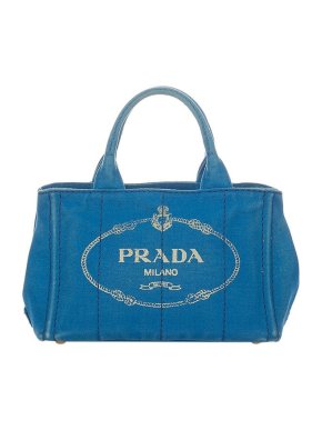 Prada Blue canvas Canapa Logo tote bag