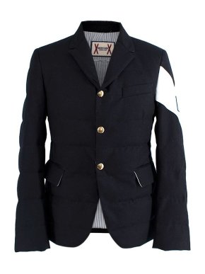 Moncler Gamme Bleu navy flannel down filled blazer