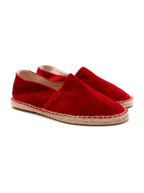 Anderson Sheppard Red velvet espadrilles