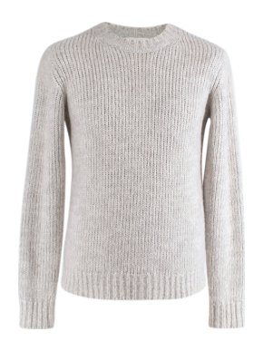 Helmut Lang Grey marl alpaca-blend ribbed jumper