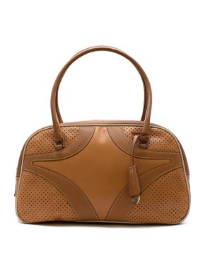 Prada Vintage tan leather Bauletto bag