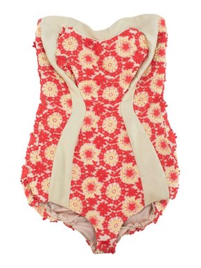 Prada Coral Lace Applique Romper