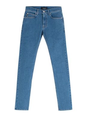 Versace Medusa Button Mid Blue Tailored Fit Jeans