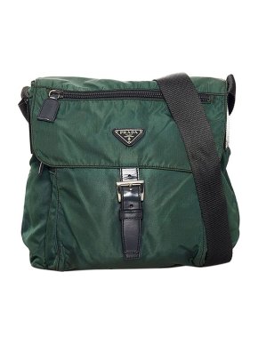 Prada Teal nylon Tessuto messenger bag