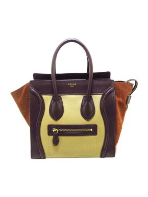 Celine Tricolour leather micro Luggage tote bag