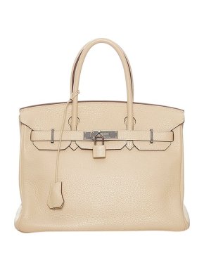 Hermes Ivory Taurillon Clemence leather Birkin 30 PHW bag