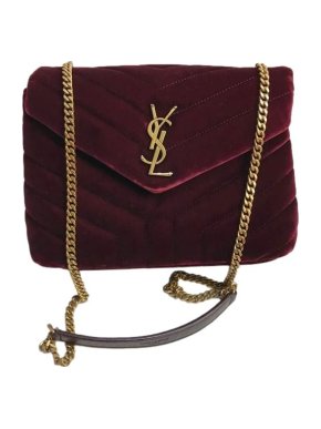 Saint Laurent Burgundy velvet monogram Lou Lou bag