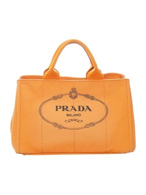 Prada Orange canvas Canapa Logo tote bag