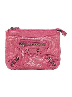Balenciaga Pink leather Motocross Classic coin purse