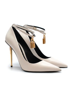 Tom Ford Chalk Padlock Leather Pumps