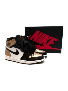 Nike Black/Gold Patent Air Jordans