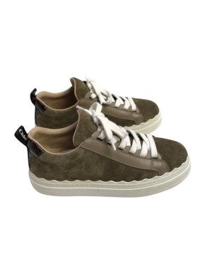 Chloe Khaki suede Lauren trainers