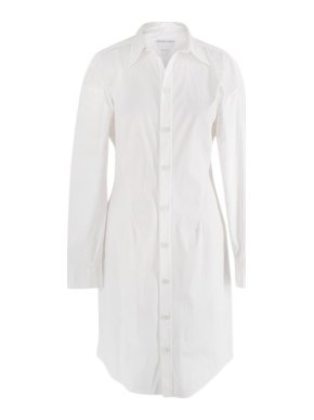 Bottega Veneta White Cotton Poplin Shirt Dress