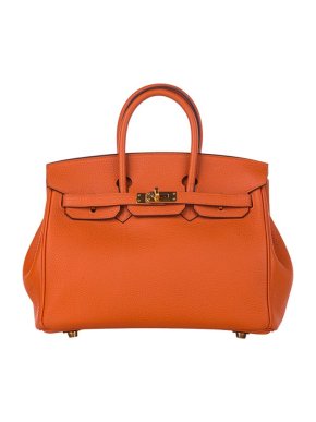 Hermes Orange Togo leather Birkin 30 bag GHW