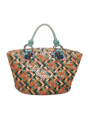 Miu Miu Multicolour leather woven tote bag