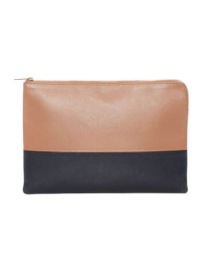 Celine Bicolour leather Solo clutch bag