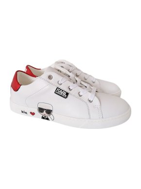 Karl Lagerfeld white leather character trainers