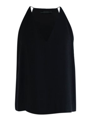 The Row Black V-neck sleeveless crepe top