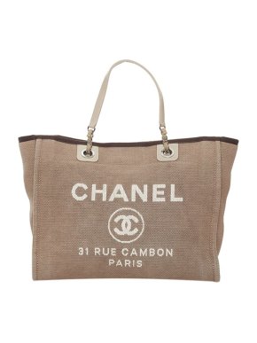 Chanel Deauville Canvas Tote Bag