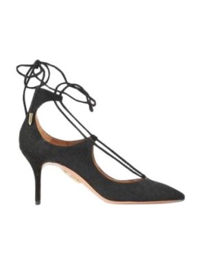 Aquazzura Black Suede Christy Sandals