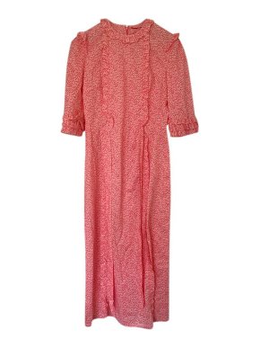 The Vampires Wife Pink Floral Cate Ruffled Dress