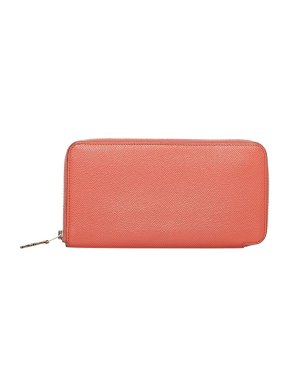 Hermes Coral pink Epsom leather Azap long wallet