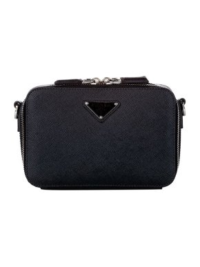 Prada Black Saffiano leather Brique crossbody bag