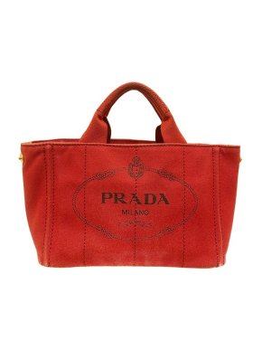 Prada Red canvas Canapa Logo tote bag