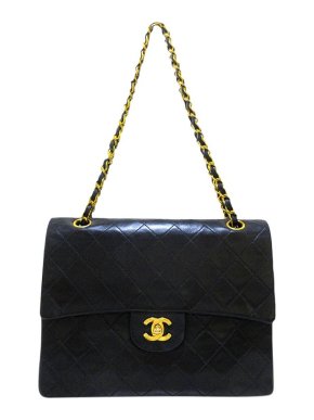 Chanel Black lambskin leather double flap bag