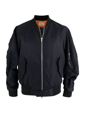 Fear of God Navy Satin Bomber Jacket