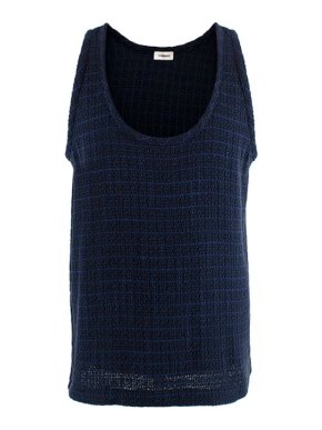 Commas Blue Check Knit Vest