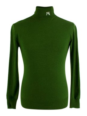 Raf Simons Green Knit High Neck Jumper
