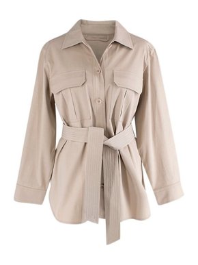 MaxMara Beige cotton belted safari shirt