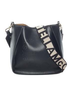 Stella McCartney Black vegan-leather logo crossbody bag