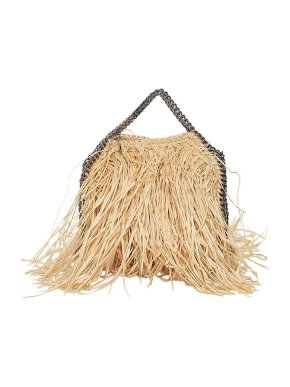 Stella McCartney Natural raffia Falabella mini tote bag