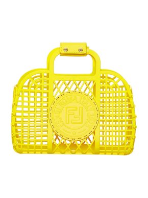Fendi Yellow recycled plastic basket bag