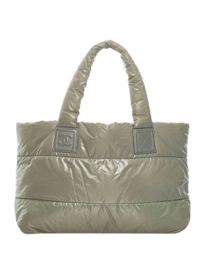 Chanel Vintage grey nylon Coco Cocoon tote bag
