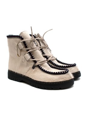 Penelope Chilvers Ivory Pony hair Mocassin Boots